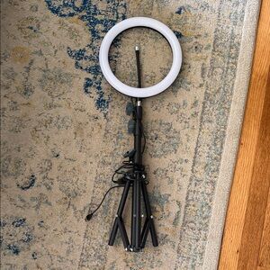 Black and White Ring Light with Tripod